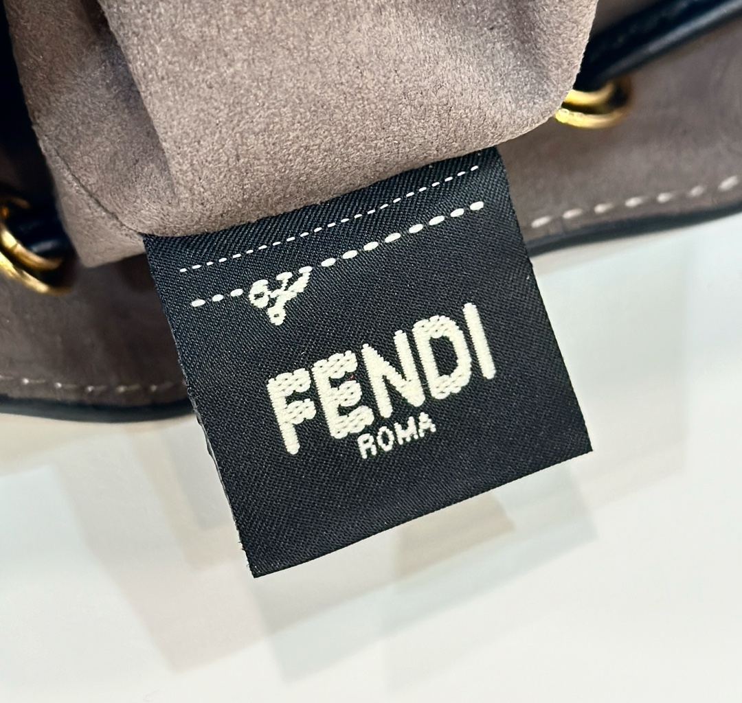 Fendi Mini Mon Tresor FF Leather Shoulder Bag Brown